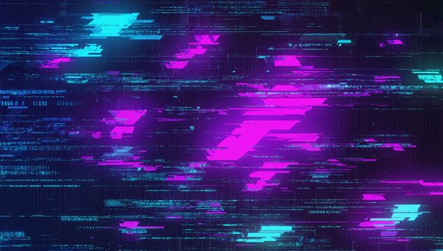 Glitching digital data stream background