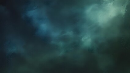 Fototapeta premium Surreal smoky gradient with deep emerald and cyan tones. Great for atmospheric designs, futuristic art, moody posters, and abstract digital visuals.