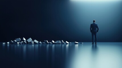 Business forecasting in a minimalist environment professional perspective realistic photography corporate setting