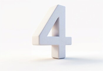 Number Four Stands Bold and Bright in Minimalist Elegance. Generative AI