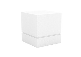 A Sleek White Square Box With A Textured Surface For Storage And Packaging Concept 3d Illustration