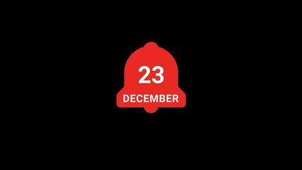 23 December date on Notification bell Animation