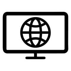 Obraz premium internet line art icon for apps and websites, internet with computer icon