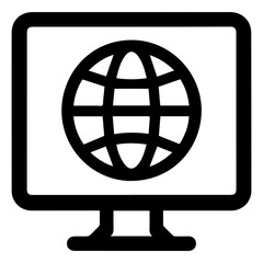 Fototapeta premium internet line art icon for apps and websites, internet with computer icon