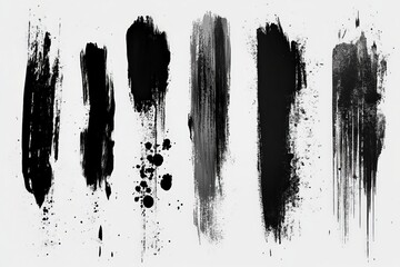 Abstract black brush strokes create a dramatic and textured visual impact on a light background