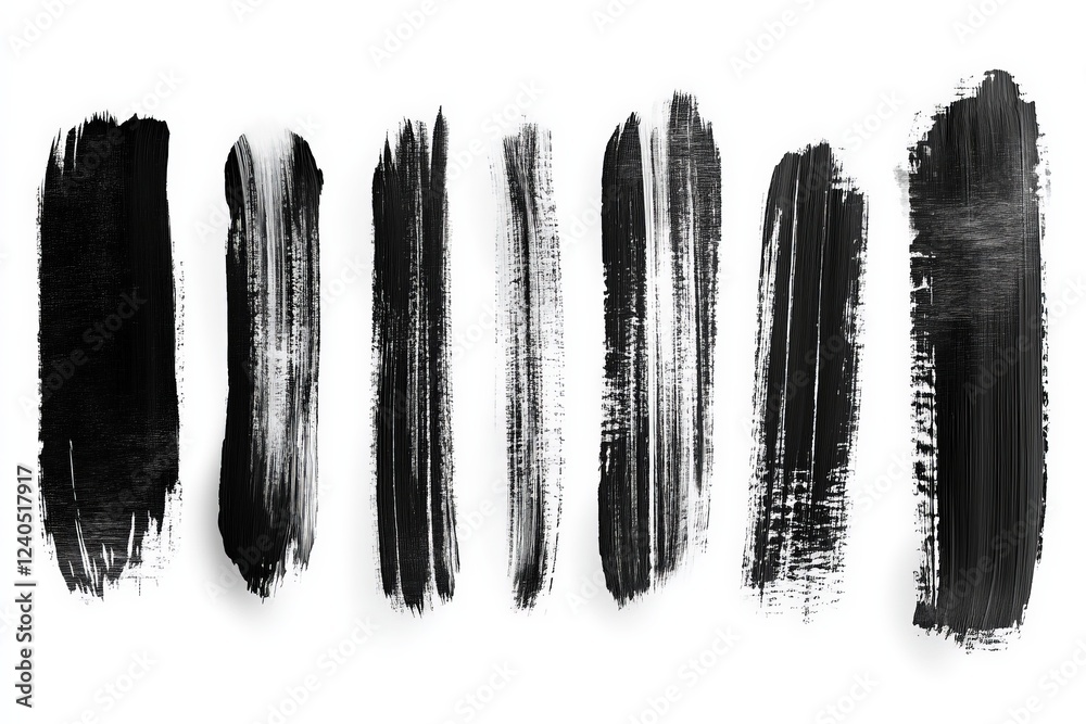 Poster Brush strokes in various textures and thicknesses suitable for artistic backgrounds and designs