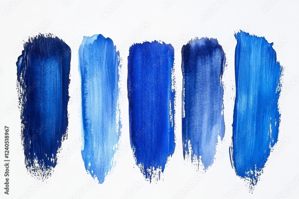 Aufkleber vibrant shades of blue paint applied on a canvas showcasing artistic expression and color gradients