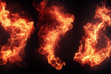 Captivating dance of flames illustrating the energy and movement of fire in a dark background