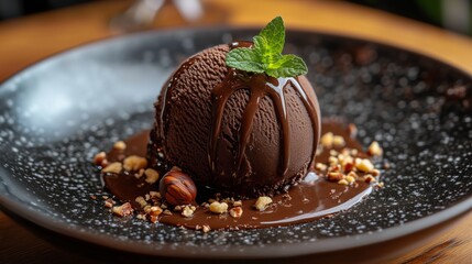 Dark chocolate lava ball