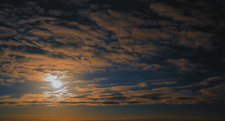 Sky Overlay. Beautiful bright sky with fluffy clouds. Nature sky