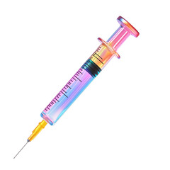 Fototapeta premium A 3D icon of a syringe, detailed and clinical, with a white background and transparent background, png.