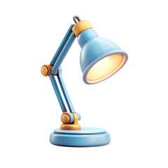 A 3D icon of a study lamp, detailed and functional, on a white background with transparent background, png.