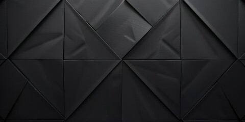 A stark black canvas with clean, minimalist parallelogram patterns, Symmetrical and dynamic design
