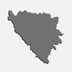 Abstract map Bosnia Herzegovina, parallel lines