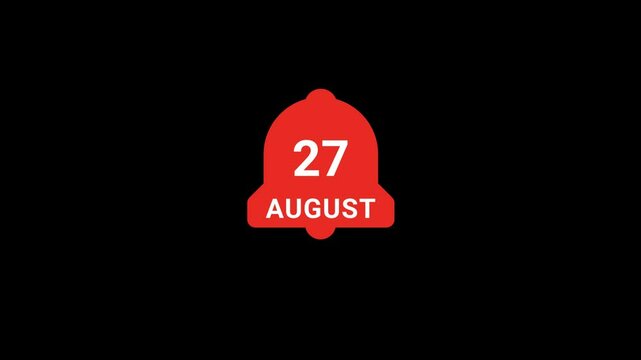 27 August date on Notification bell Animation