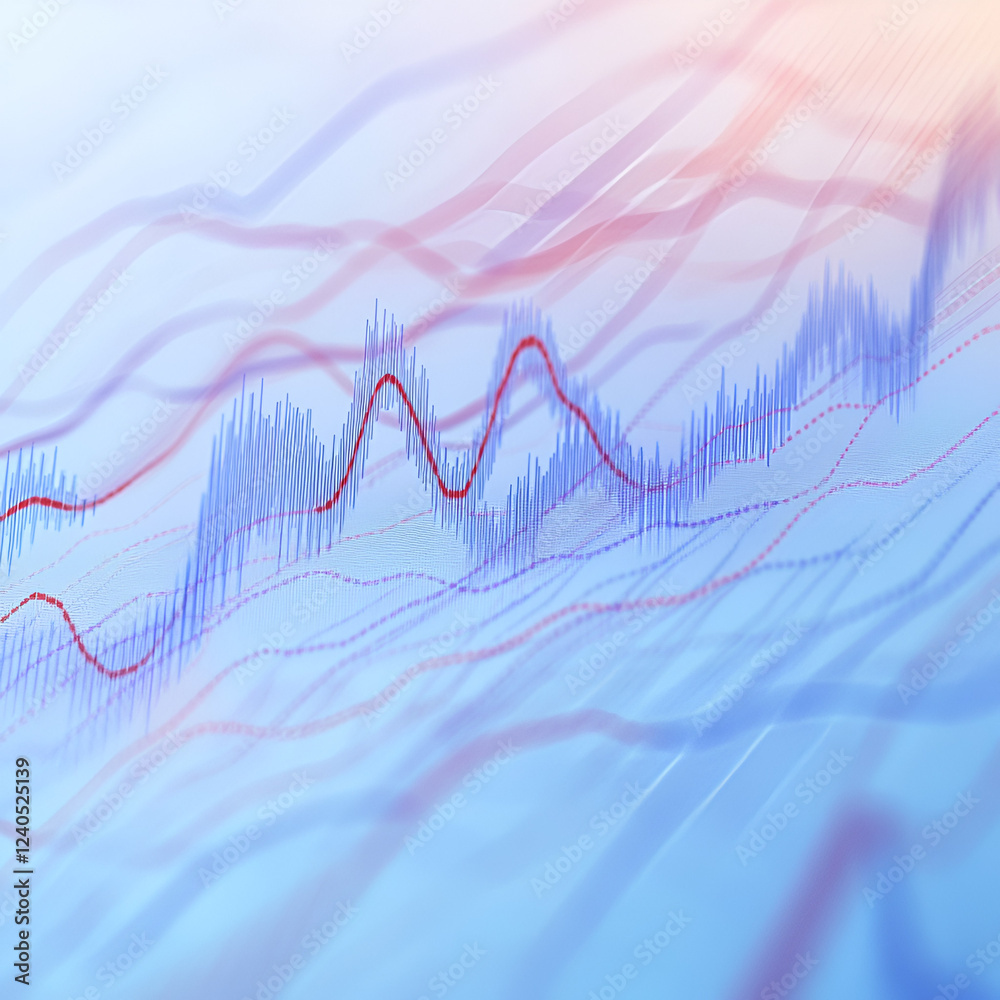 Poster market dynamics: abstract graph showing data analysis