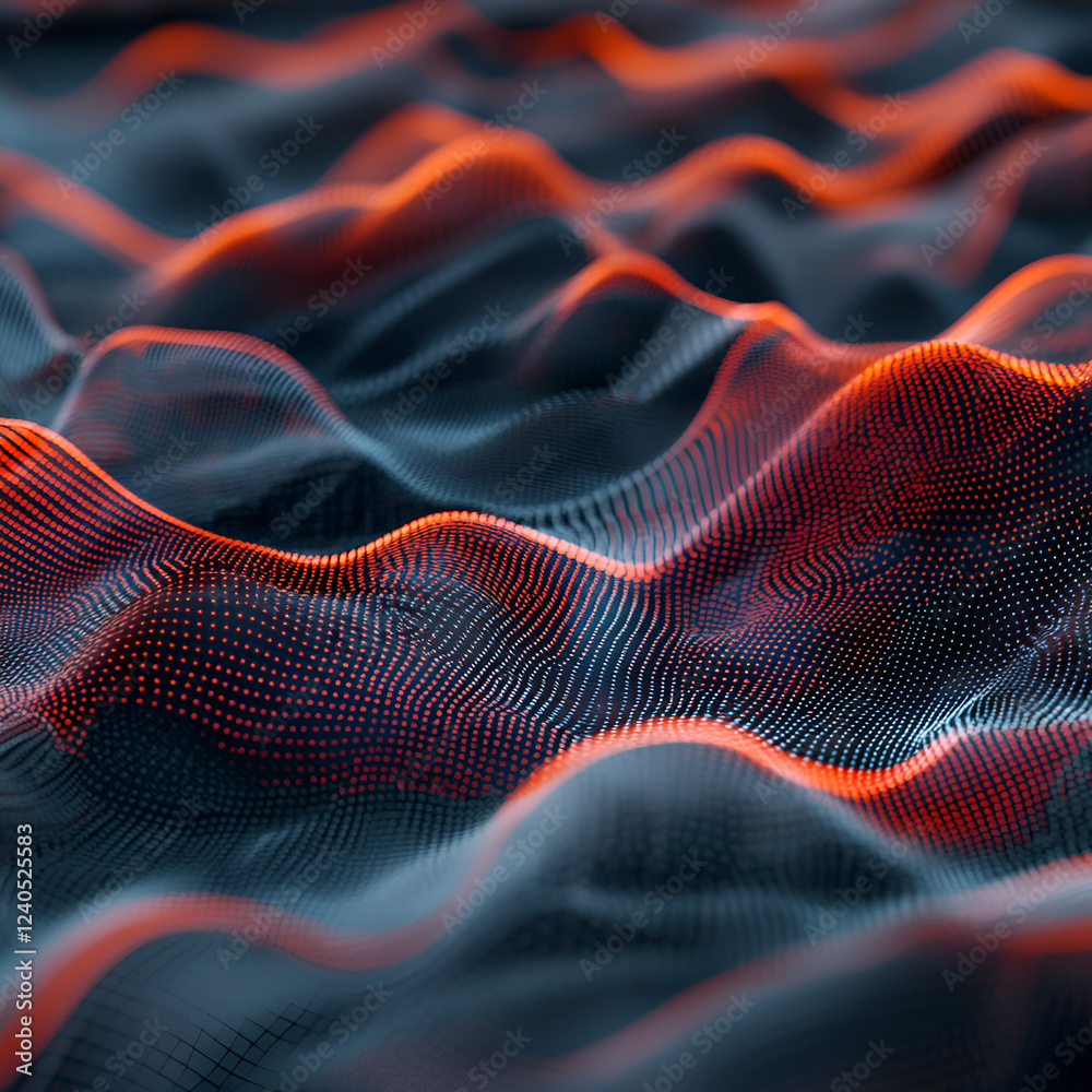 Poster abstract data flow: a mesmerizing, artistic depiction of a data stream, visualized as a series of un
