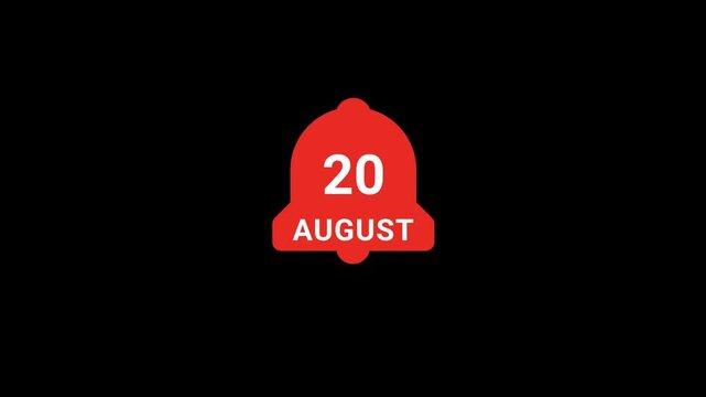 20 August date on Notification bell Animation