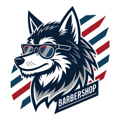 Wolf barbershop logo design