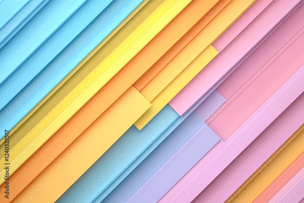 Poster colorful layering of pastel paper in varying shades creating a vibrant visual texture