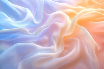 Fototapeta premium Soft fabric flowing in gentle waves of pastel colors creating a serene atmosphere under natural light