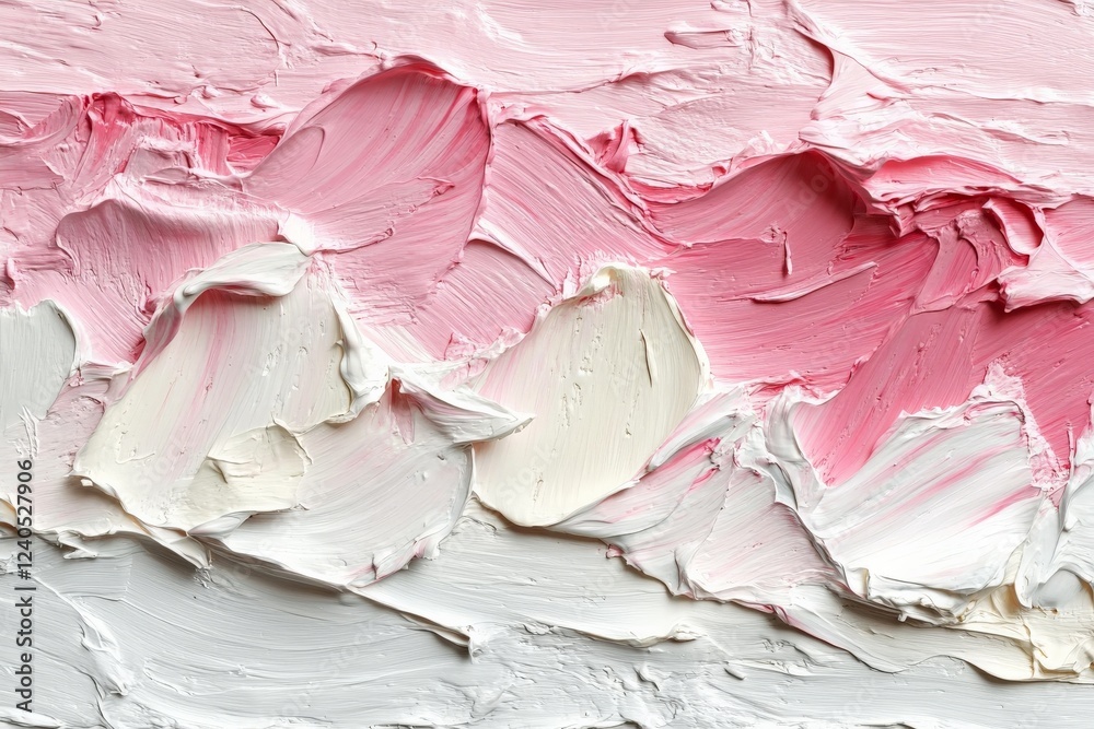 Poster Abstract texture with soft pink and white colors creating a serene background for artistic expression