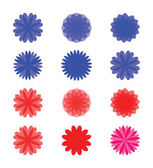 set of colorful floral elements