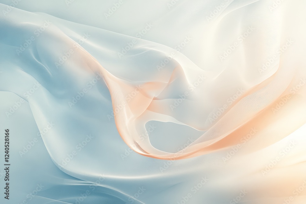 Aufkleber soft fabric drapes in pastel colors create a serene and calming atmosphere in a bright, light-filled