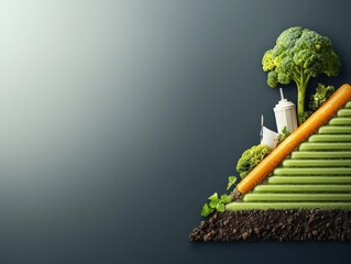 Healthy work habits through realistic photography of fresh produce indoor minimalist balanced lifestyle concept