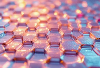 Obraz premium Elegant Geometric Patterns Radiate Vibrant Colors in Soft Lighting. Generative AI