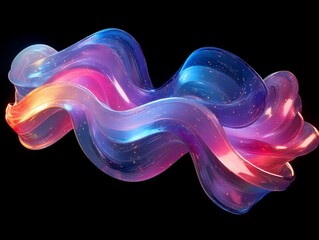 Fototapeta premium Abstract colorful lines, fluid design, 3d render, Generative AI