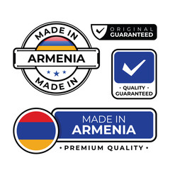 Badge bundle made in Armenia label icon emblem isolated on white background