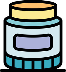 Cosmetic cream jar with golden lid, perfect for beauty products, skincare routines, and promoting healthy skin