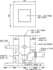 sketch vector illustration silhouette design TYPICAL DETAIL OF GULLY TRAP