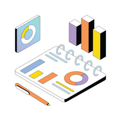 Data Analytics vector Gradient isometric Style illustration. Eps 10 File