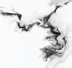 Fototapeta premium Abstract black and white fluid art with swirling patterns and textures, showcasing dynamic movement and contrast, copy space for text