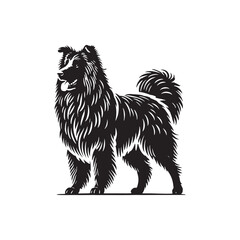 Croatian Sheepdog Silhouette - Minimalist Croatian Sheepdog Vector - Illustration of Croatian Sheepdog