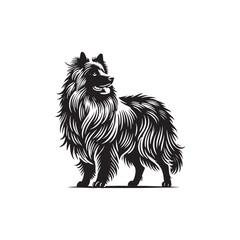 Croatian Sheepdog Silhouette - Minimalist Croatian Sheepdog Vector - Illustration of Croatian Sheepdog