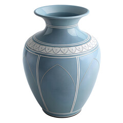 Blue ceramic vase with minimalistic design photography elegance simplicity glowing lifestyles PNG transparent