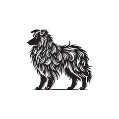 Croatian Sheepdog Silhouette - Minimalist Croatian Sheepdog Vector - Illustration of Croatian Sheepdog