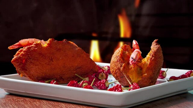 Acaraj&eacute; is a typical dish from Bahia, Brazil, acaraje