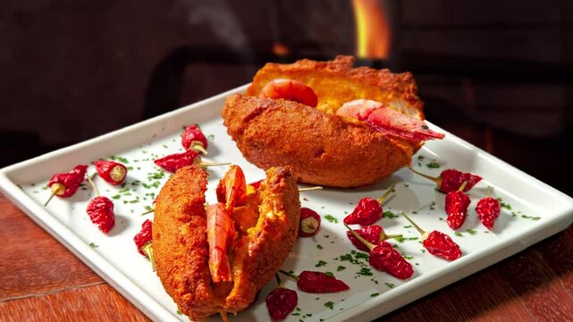 Acaraj&eacute; is a typical dish from Bahia, Brazil, acaraje