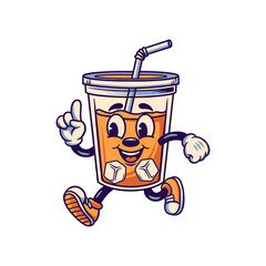 Orange Juice Running Cartoon