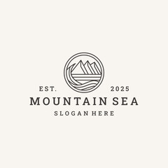 Mountain logo vector hipster vintage icon illustration