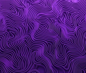 Abstract purple wave patterns with intricate lines and curves creating a dynamic textured surface, copy space for text