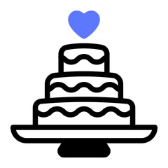 This Wedding cake icon is suitable for Wedding, Valentine, etc.