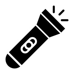 Flashlight Glyph Icon Design