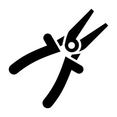 Nose Pliers Glyph Icon Design