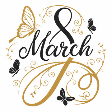 women's day luxury lettering 