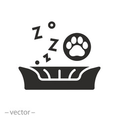 cat or dog furniture for sleep, pet bed icon, relaks for pets concept, simple symbols, flat vector illustration © Yurii